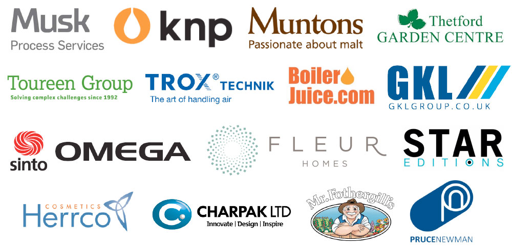 An image showing some of the companies David Brient has provided leadership coaching for, including KNP, GKL and Omega.